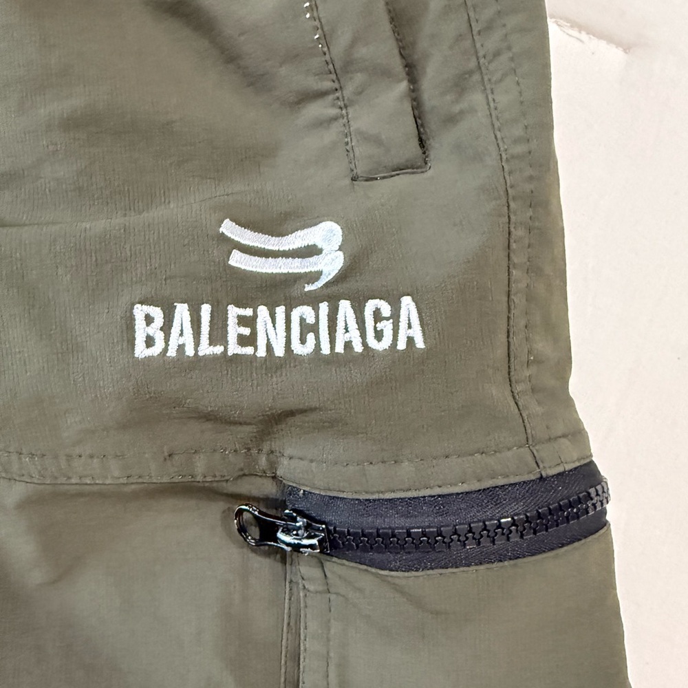Balenciaga Olive Green Cargo Pants with Reflective Trim - Picture 3 of 6